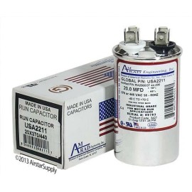 Amrad 20 uF MFD x 370 / 440 VAC Round Run Capacitor AmRad USA2211 - Made in the USA