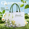 DIOWW Canvas Beach Bag With Scarves Women Chamomile Floral Gift