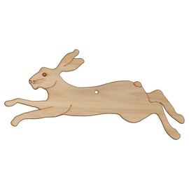 10x Wooden Hare Running and Bounding Craft Shapes 3mm Plywood Animal Wildlife(4 x 8cm,Hole Top Centre)