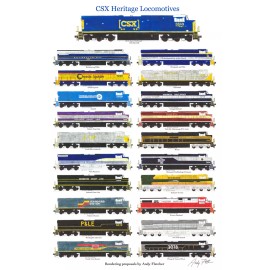 CSX Proposed Heritage Locomotives 11"x17" Poster by Andy Fletcher signed