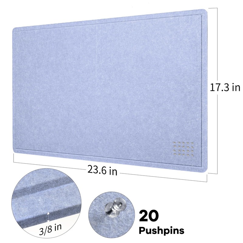 Bulletin Board, 24 x 18 inches Felt Board Decorative Pin