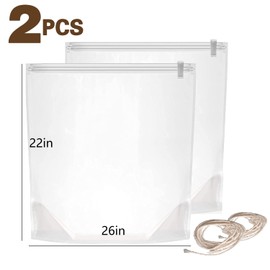 2 Pack 22"×26" Turkey Brine Bags Extra Large brine bags for Turkey Holds up 40lb, Thickened Turkey Brining Bags with 2 removable zipper assist clips and Cotton Strings, turkey marinade bag
