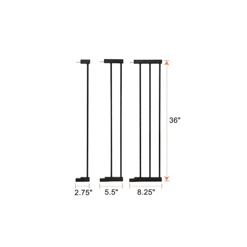 COMOMY 36" Tall Extentions for Pressure Mounted Pet Gate, 2.75",