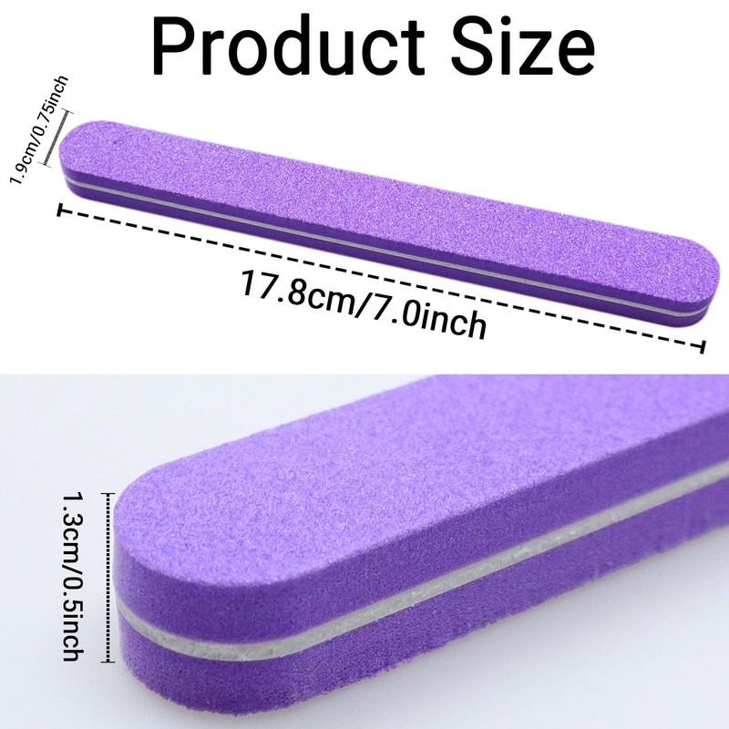 Professional Nail Files 100/180 Grit Nail File, Double-Sided Thickened Fingernail