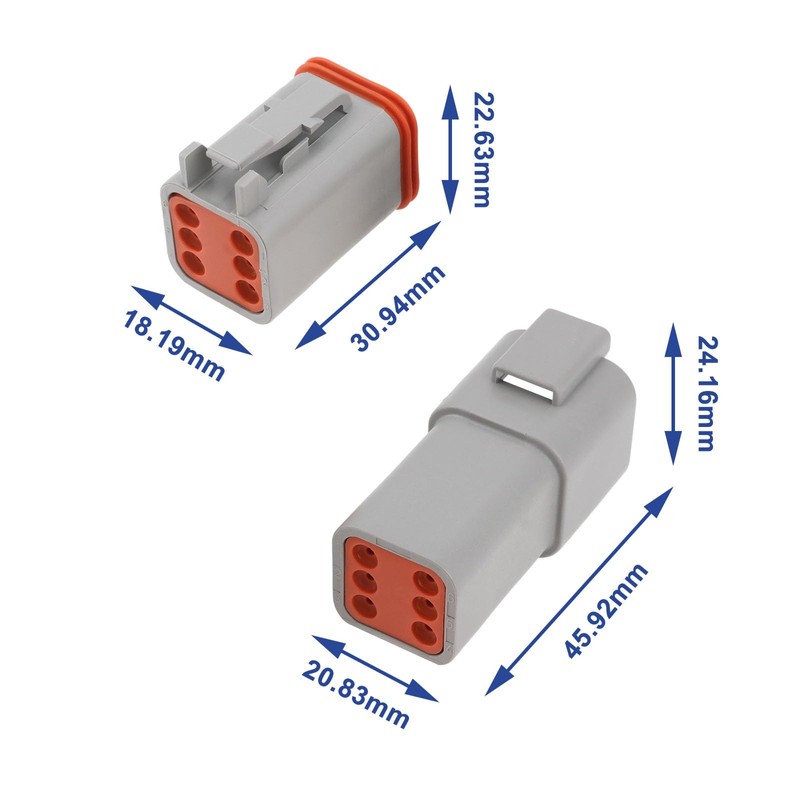 ECSiNG 1 Set 6-Pin Waterproof Electrical Connection Kit DT04-6P DT06-6S
