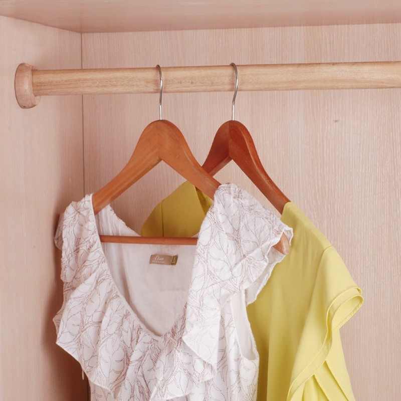 Btibpse Wooden Oval Closet Rod Polished Wood Wardrobe Closet Rod