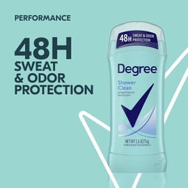 Degree Women Anti-Perspirant Deodorant Invisible Solid,Twin Pack, Shower Clean 2.6 oz (Pack of 3)