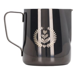 Frothing Cup 600ml 304 Stainless Steel Thickened Milk Frothing Jug Coffee Pitcher for Cafe Home Ruthenium Black