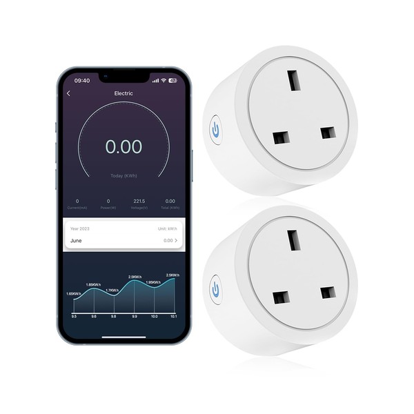 Maxesla Smart Plug Works with Alexa, 20A Smart Plug with Energy Monitoring Works with Google Assistant, Smart Home Socket with Remote & Voice Control, 2.4 GHz Wi-Fi, 1-Pack