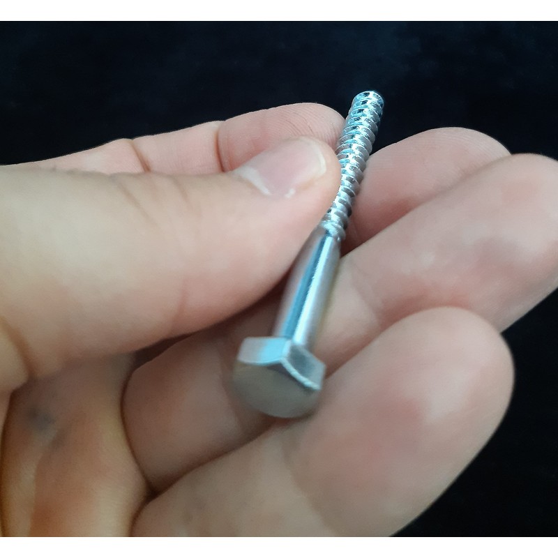 Coach Wood Screws Hex Head Width 13mm Zinc Plated Steel
