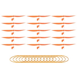 sourcing map Plastic Propeller, Propeller Props Blade with Rubber Band Hooks Helicopter Kit 7" Fold Resistant for STEM Activities Powered Airplanes DIY Science(Orange, Pack of 15)
