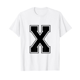 Letter X - Alphabet Bold Capital Upper Case Initial Monogram T-Shirt