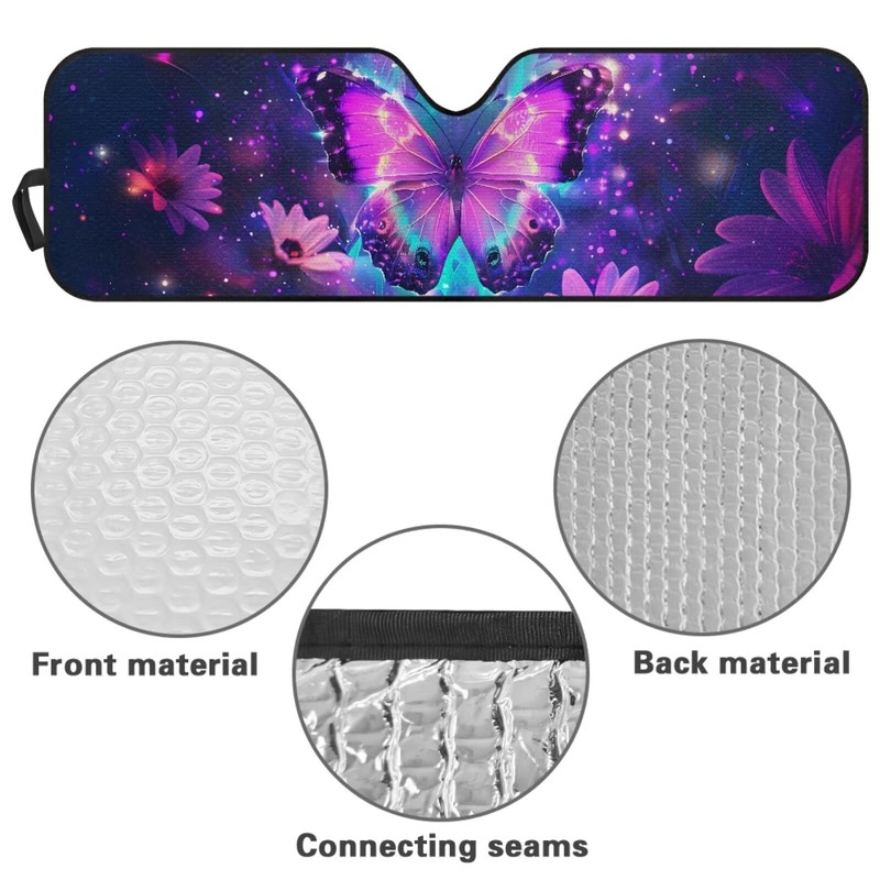 Tupalatus Butterfly Windshield Sun Shade Compatible with Jeep Wrangler JK