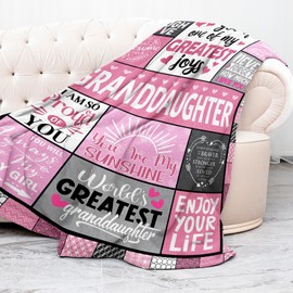 Granddaughter Gifts from Grandma Grandpa Grandparents, Gifts for Granddaghter, Graduation Birthday Christmas Mothers Day Valentine Gifts for Granddaughter, to My Granddaughter Throw Blanket 60inx50in