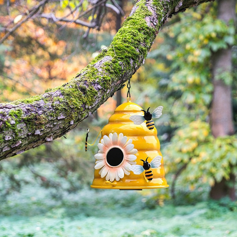 Beehive Bird Houses Outside Iron Hanging Birdhouses Garden Bird Nest