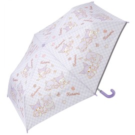 Skater Folding Umbrella, Umbrella, 21.7 inches (55 cm), Storage Bag Included, Name Tag Included, For Children, Sanrio, Kuromi, Big Ribbon, Girls, UBOT55C