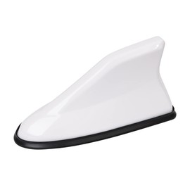 Car Shark Fin Antenna Cover, Roof Aerial Base AM/FM Radio Signal for Car SUV Truck, Vehicle Shark Fin Shape Cover with Adhesive Tape, Car Accessories Antenna Replacement Fits Most Cars (White)