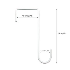 Adyoney 3 x 8 Inches Vinyl Fence Hooks,White Powder Coated Steel Hangers for Outdoor Patio Accessories Including Bird Feeders, Plants, Lights, and Planters(8PCS)