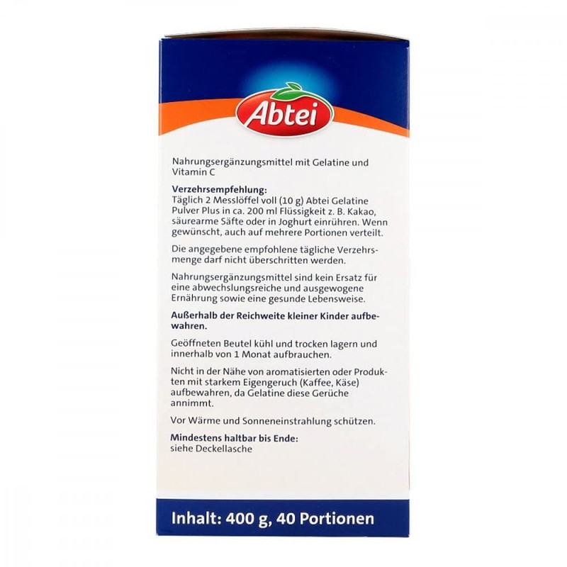 Abtei Gelatine Plus Vitamin C Pulver 400 g