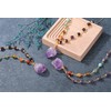 GEHECRST Raw Stone Pendant Necklace 7 Chakra Chain Wire Wrap