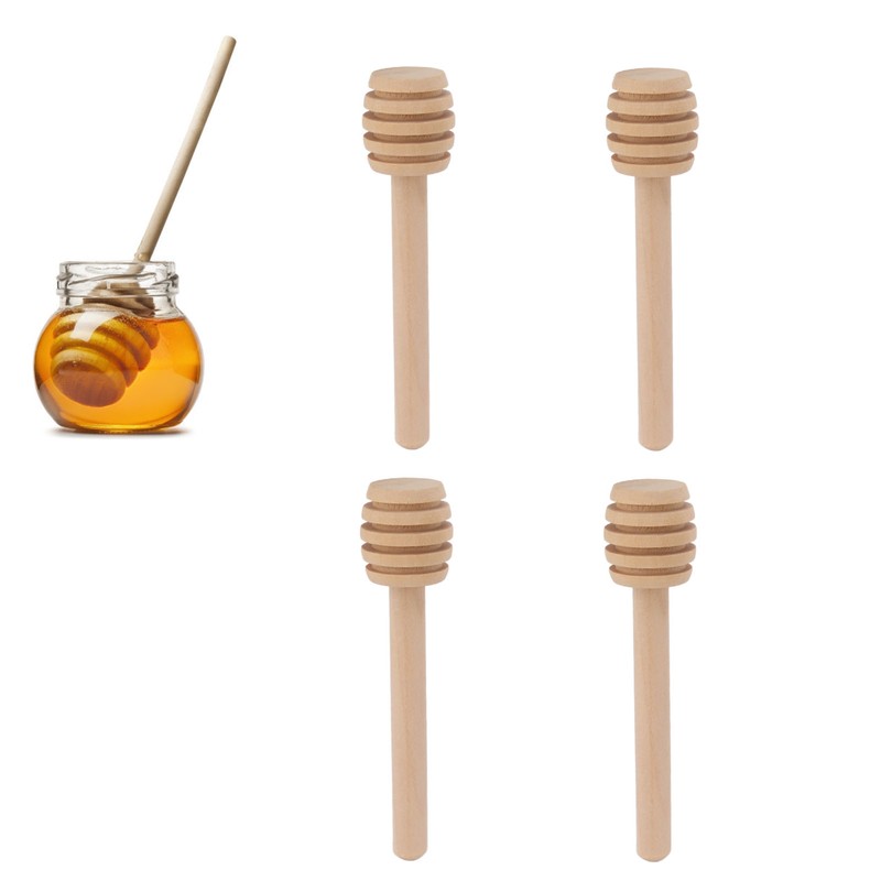 50pcs Honey Dipper Wooden Multipurpose Mini Honey Stirrer Stick for