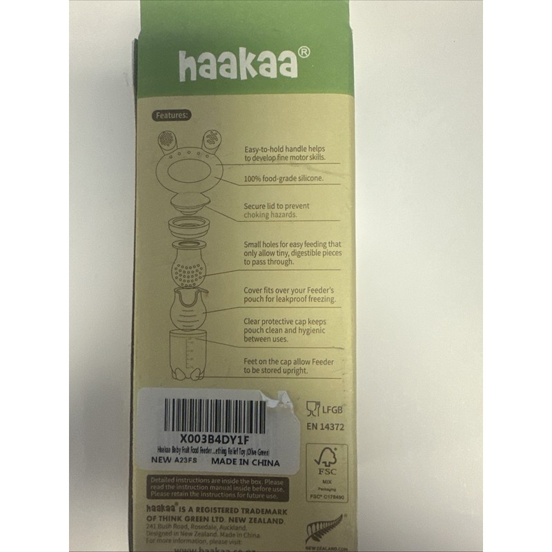 Haakaa Fresh Food Feeder And Cover olive green check others