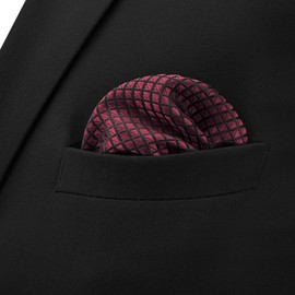 SHLAX&WING Color Sólido Rojo Seda Pañuelo De Bolsillo Mens Handkerchief Pañuelo De Bolsillo Para Hombre Traje de negocios Boda