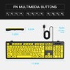 Wired Keyboard - Yellow Large Character Keyboard for Elderly,High Compatibility