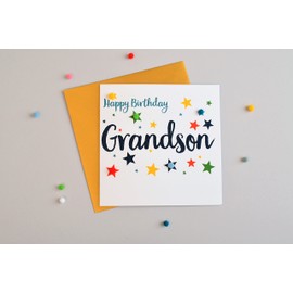 Pom Pom POM034 "Happy Birthday, Grandson" Greeting Card