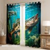 Big Pike Fishing Curtains for Bedroom Living Room Hunting and