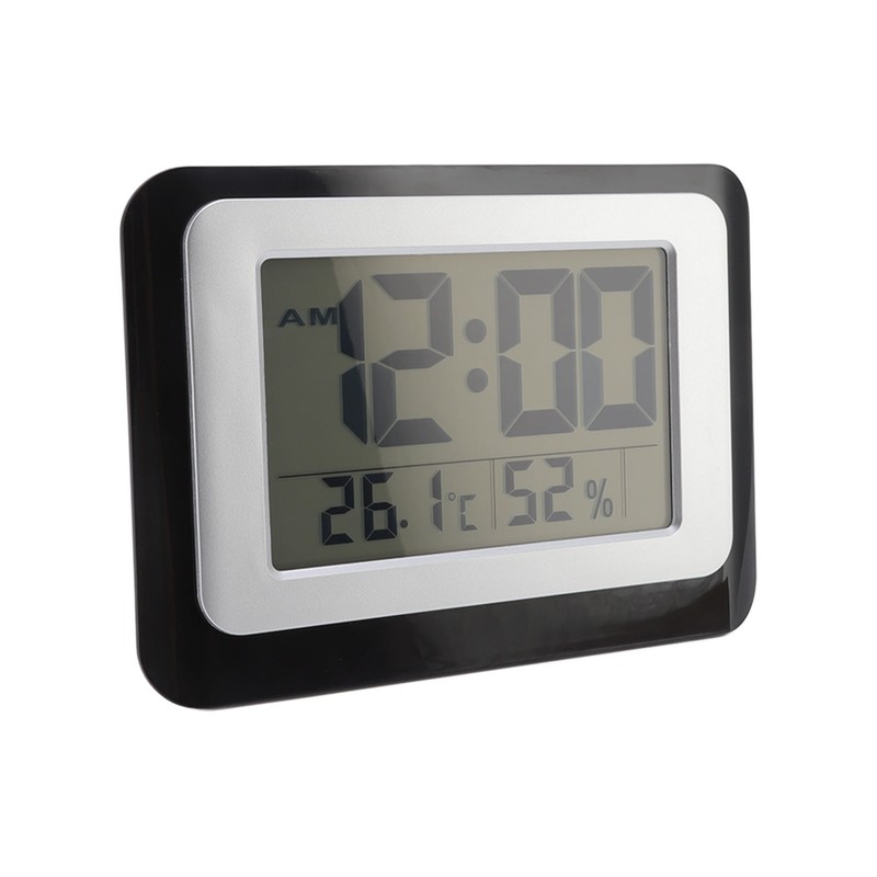 Digital Clock Large Display Blue Backlight Temperature Humidity Function Wall
