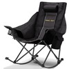 Unisakey Oversized Rocking Camping Chair with Headrest & Cup Holder