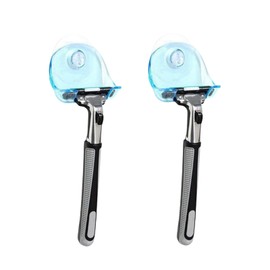 Dwuww 2Pcs Blue Suction Cup Hooks Removable Hook Razor Holder Transparent No Trace Wall Hanger Hooks