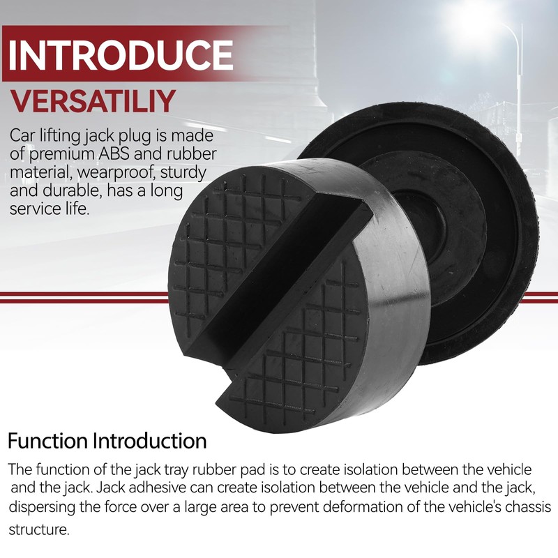 Universal Trolley Jack Pad Rubber Slotted Frame Rail Jack Pinch