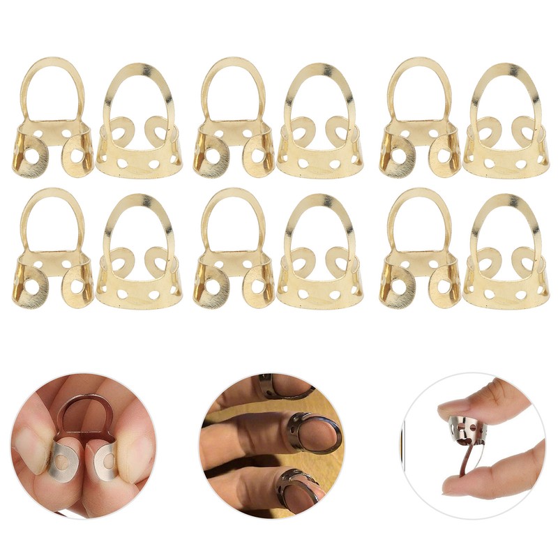 12Pcs Finger Picks Adjustable Stainless Steel Banjo Ukulele Guitar Plucked
