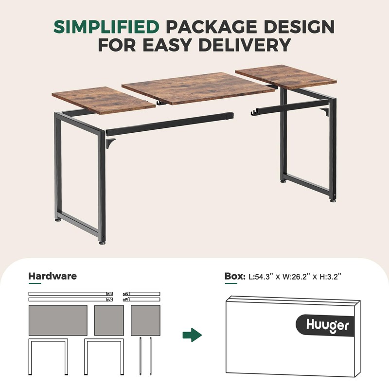 Huuger Computer Desk, 70 Inch Office Desk, Gaming Desk with