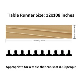 Flohar 24Pack Table Runner 12 x 108 Inches Satin Silk Table Runner for Wedding, Birthday Party, Banquets, Graduations Decoration, fit Rectange and Round Table-Champagne