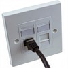 kenable Through Coupler Faceplate Cat6 2 Port RJ45 Socket Network