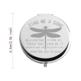 Zuo Bao Music Lyrics Makeup Mirror TV Series Gift Sing Me a Song Compact Mirror Dragonfly Mirror for Fans (Sing ME A Song)