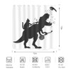 BIYSUC Cat Dinosaur Shower Curtain Funny Cat Help Dino Bathe
