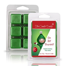 The Candle Daddy Go Elf Yourself - Heated Holiday Scented Wax Melt - 1 Pack - 2 Ounces - 6 Cubes - Funny Present