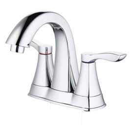 Innova PF6016-CH-WP Moonstone 4” Centerset Bathroom Faucet with Easy Install QuickNut and ClogFREE PopUp Drain, Chrome