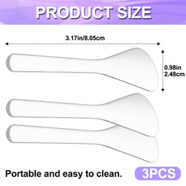 Pndeyo 3pcs Mini Metal Makeup Spatula, Reusable Cosmetic Cream Spatulas Spoon, Skincare Scoop Applicator Facial Massage Beauty Tools for Mixing and Sampling Face Eye Cream- 3.17"×0.98"