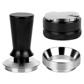 YYDSLEE 51mm Espresso Accessories Kit, 3-in-1 Set with Coffee Distributor, Calibrated Spring Tamper, and Magnetic Dosing Funnel, for De'Longhi 51mm Portafilter