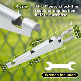 10 Pcs Barbed Wire Arm Extender for 1-5/8inch Hot-Dip Galvanized Steel Cornered Barbwire Arm,Barbed Wire Arm Extend for Top Rail Chain-Link Fence,All Bolts&Spanner Included