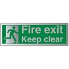 V Safety Fire Exit-Fire Exit Keep Clear Sign - 300mm