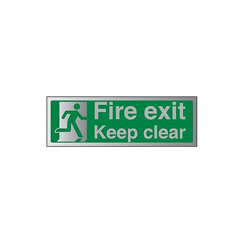 V Safety Fire Exit-Fire Exit Keep Clear Sign - 300mm