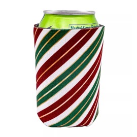 Coolie Junction Christmas Stripes Collapsible Can Coolie; Holiday