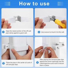 Mzcvriru 1 Pack Downspout Straps 2x3 and downspout Wall Bracket, Downspout Fasteners White, Protecting Downspout and Walls(1 Pack)