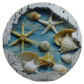 Fensterbild Wandbild Muschel 20 cm Ø Maritim Bild Deko MU K3